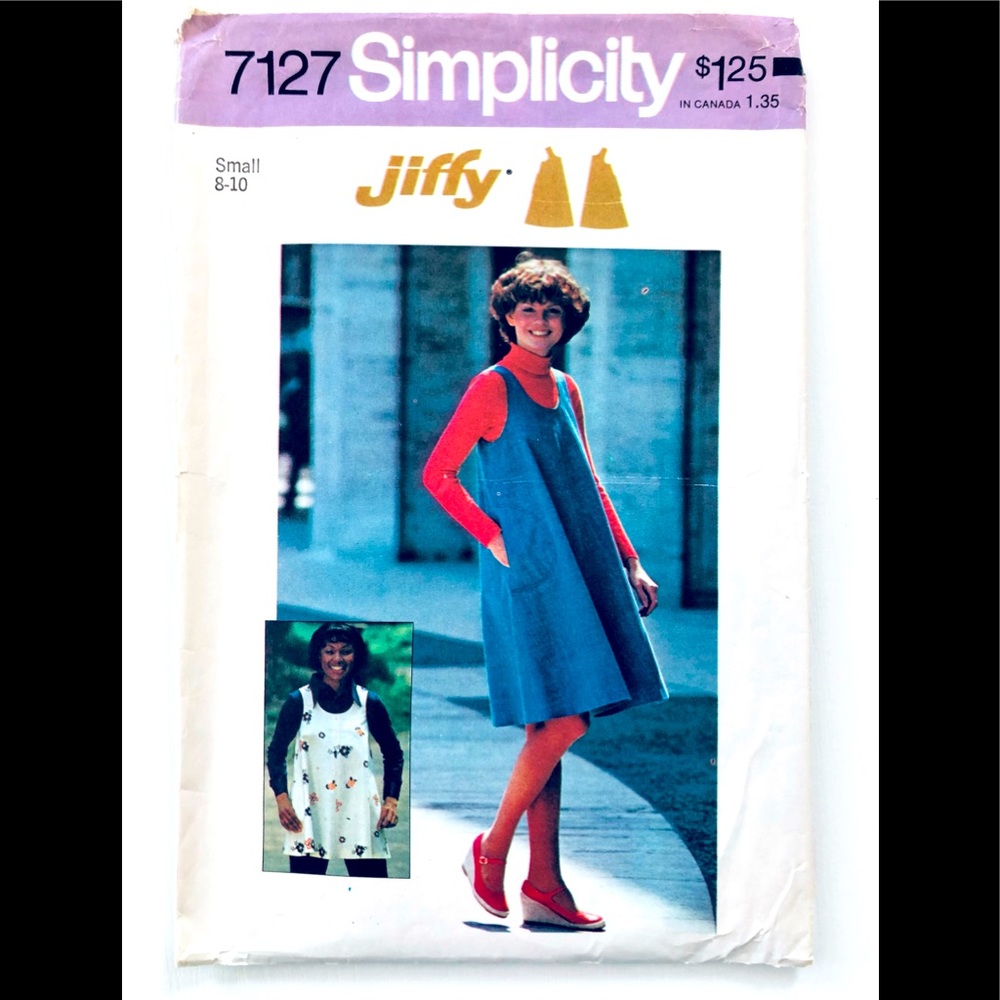 VTG 1975 simplicity pattern for tent/trapeze style dress/Top sz 8/10